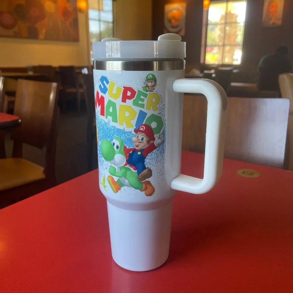 Custom Nintendo Super Mario Bros Tumbler 40 oz tumbler with hand…